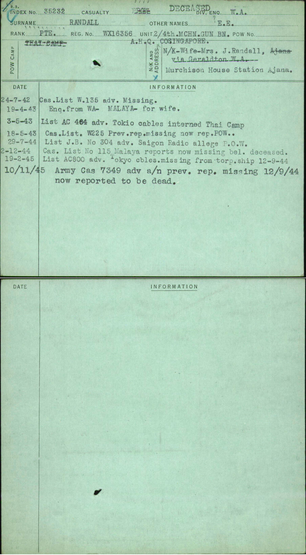 Randall, E E, WX16356