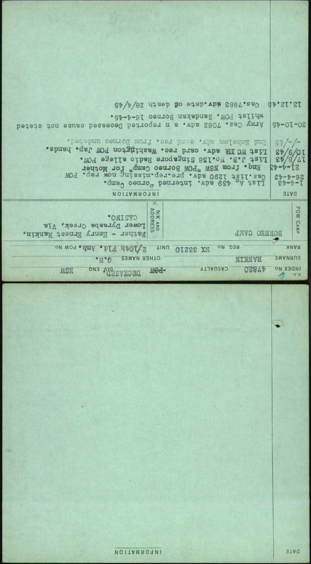 Rankin, G H, NX33210