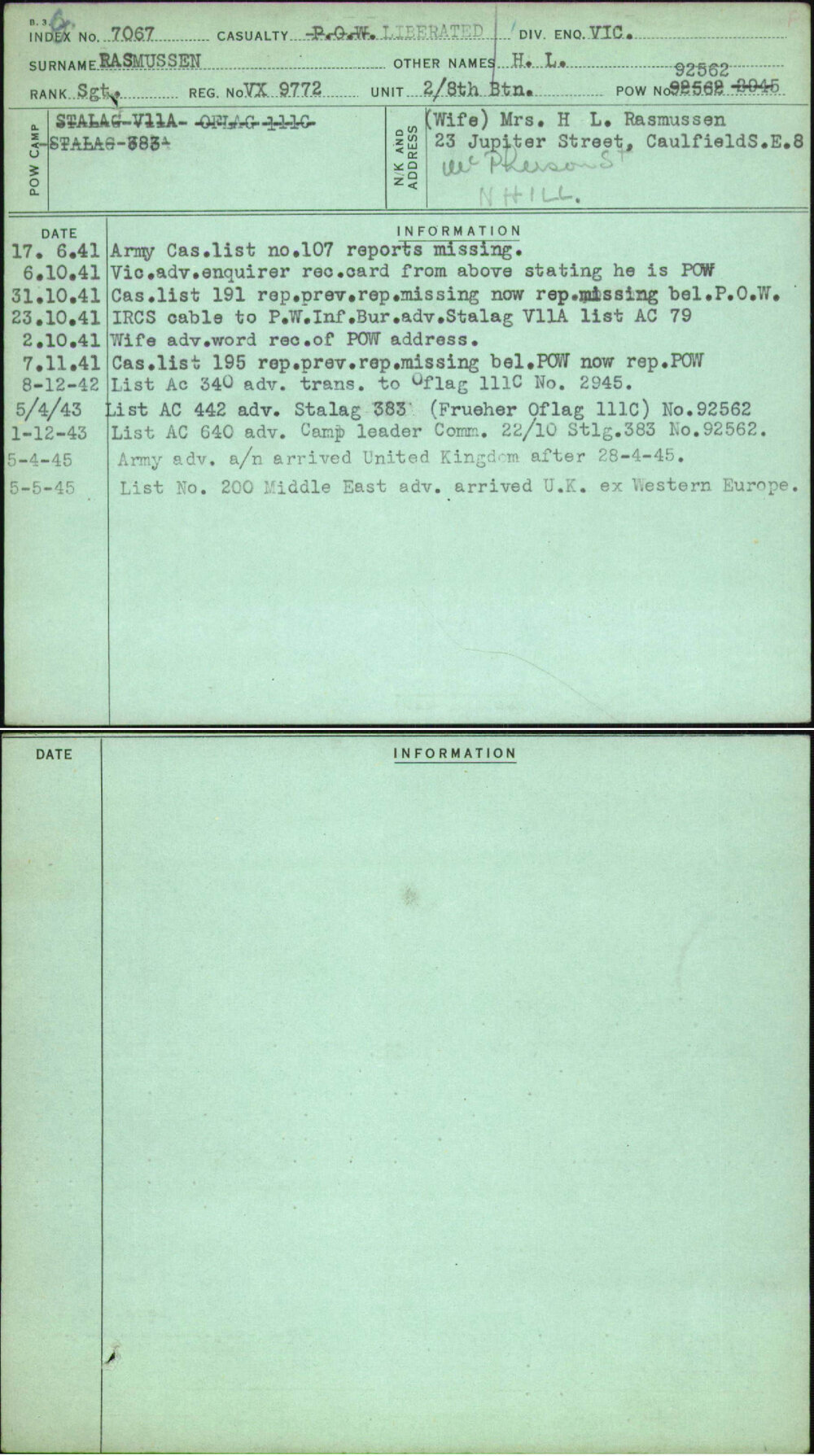 Rasmussen, H L, VX9772