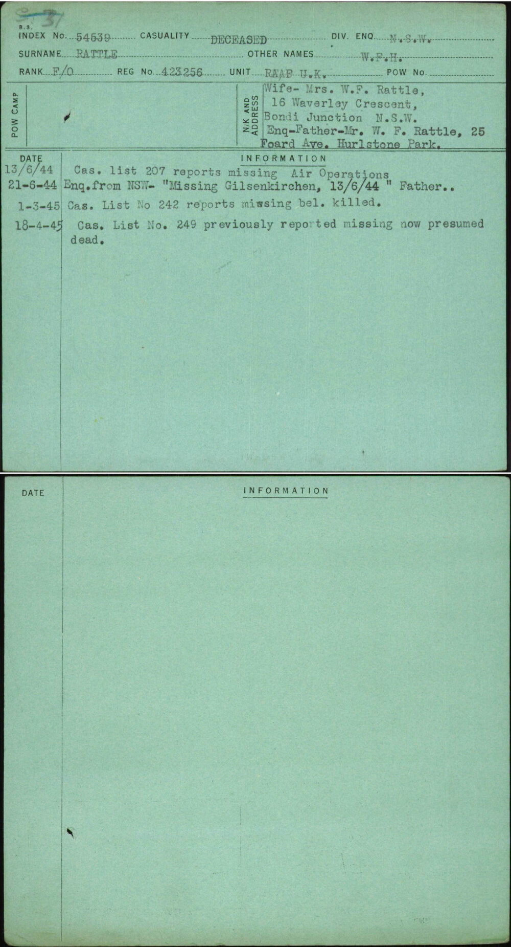 Rattle, W F H, 423256