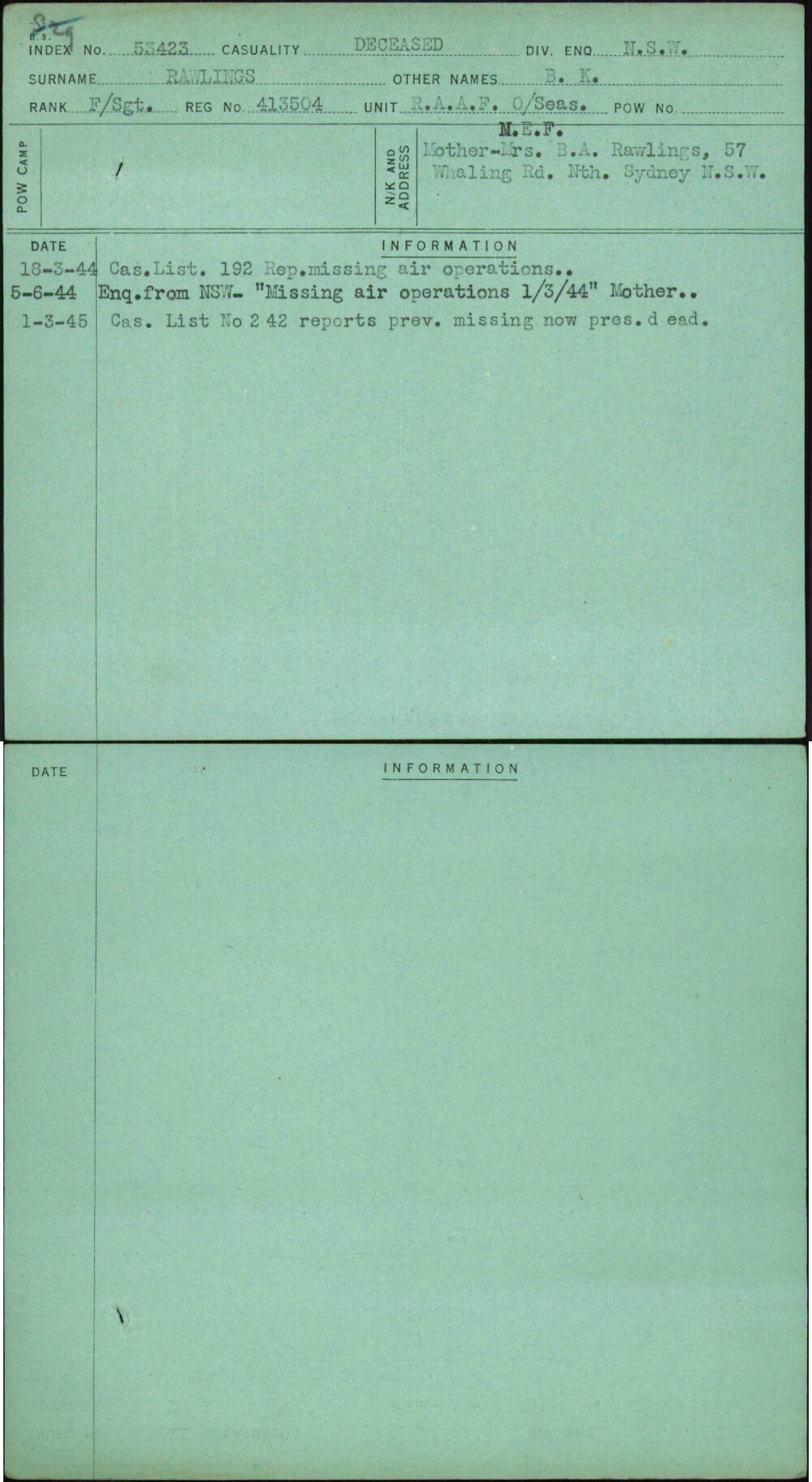 Rawlings, B K, 413504