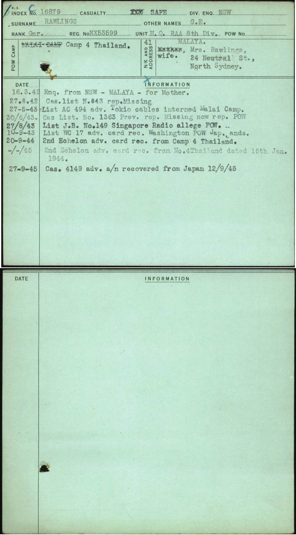 Rawlings, G E, NX53599