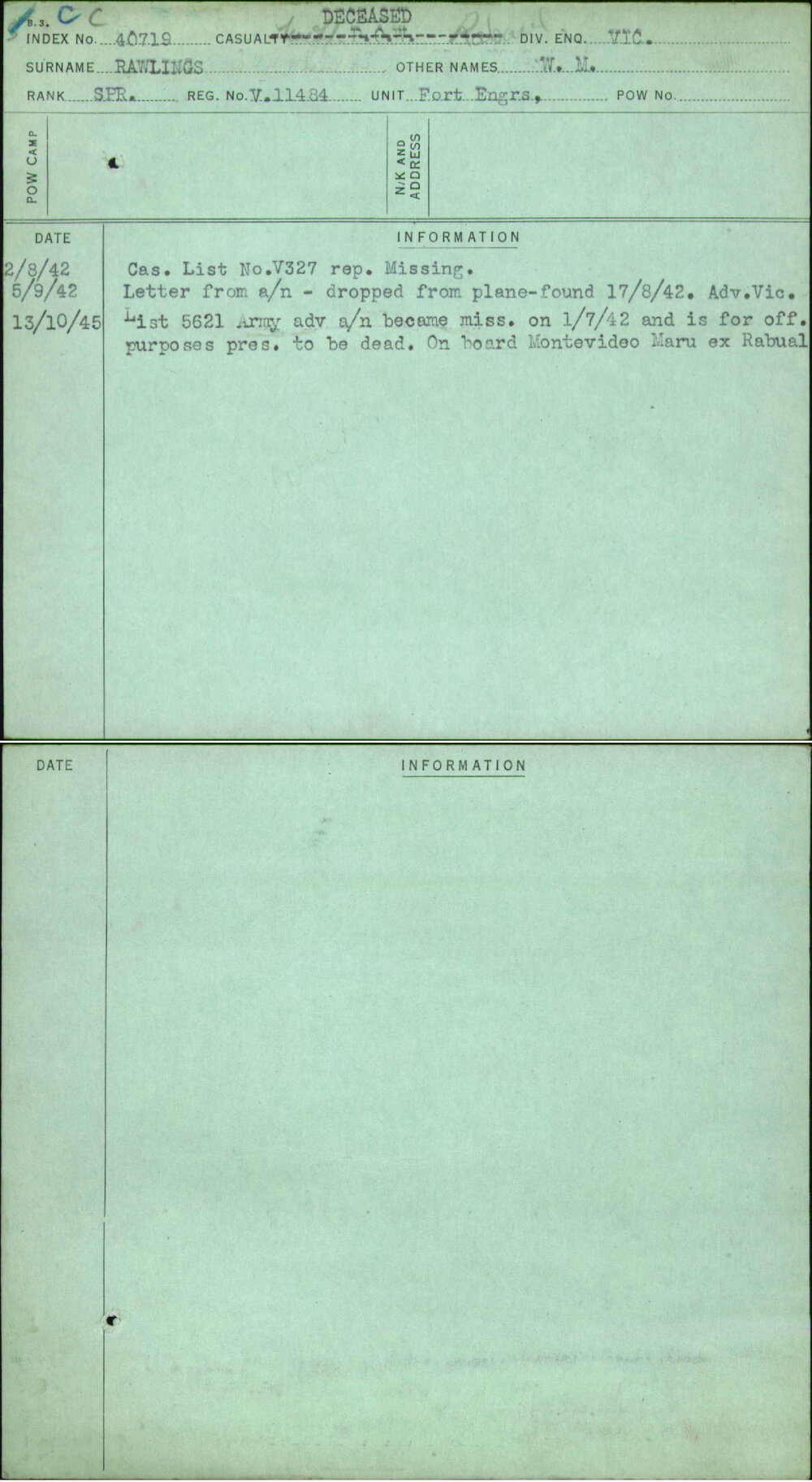 Rawlings, W M, V11484