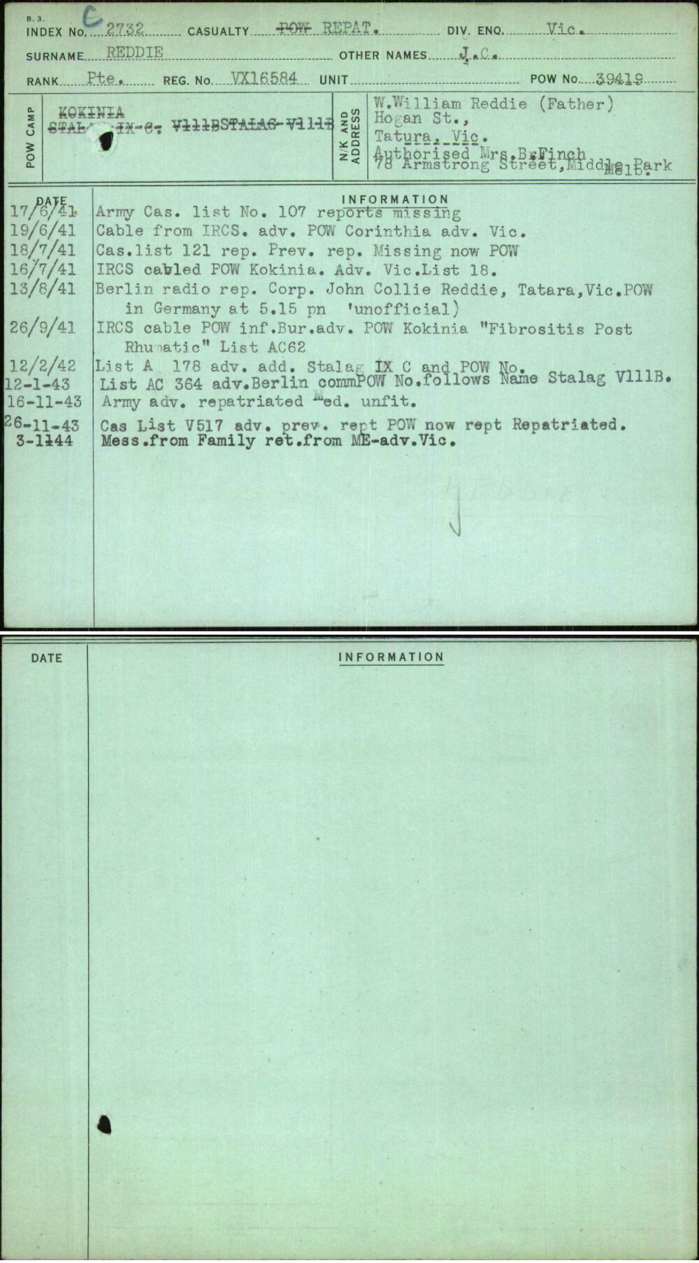 Reddie, J C, VX16584