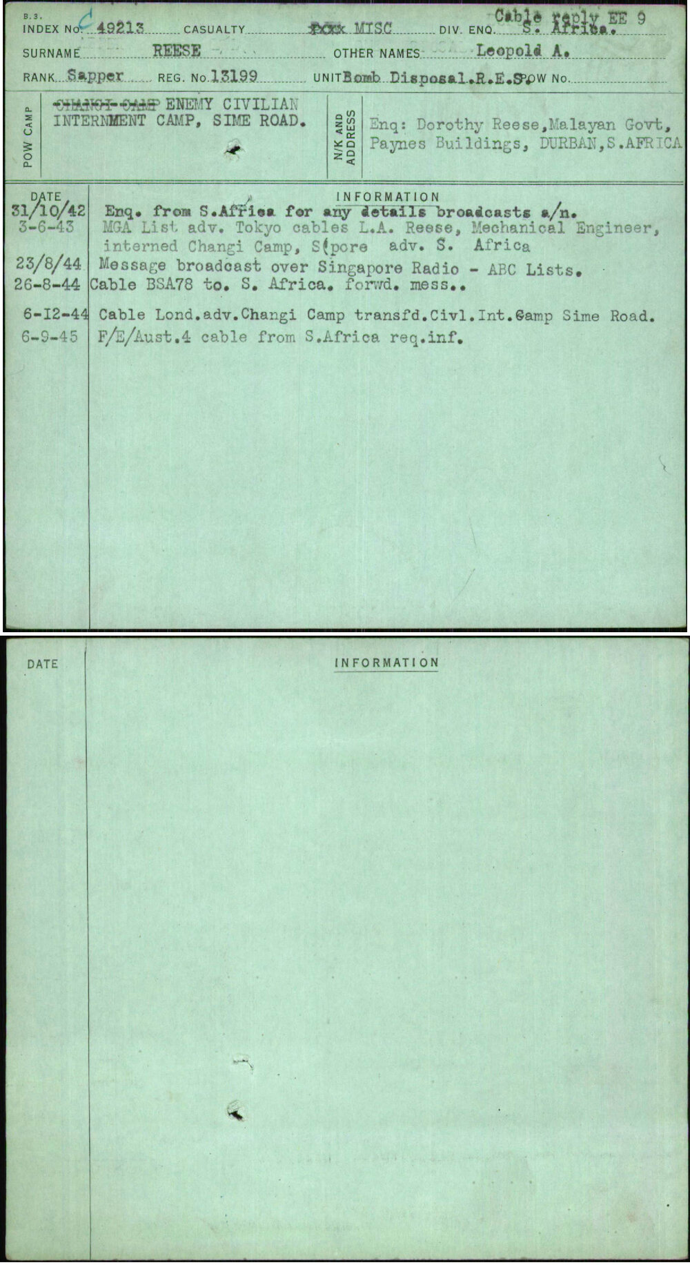 Reese, Leopold A, 13199