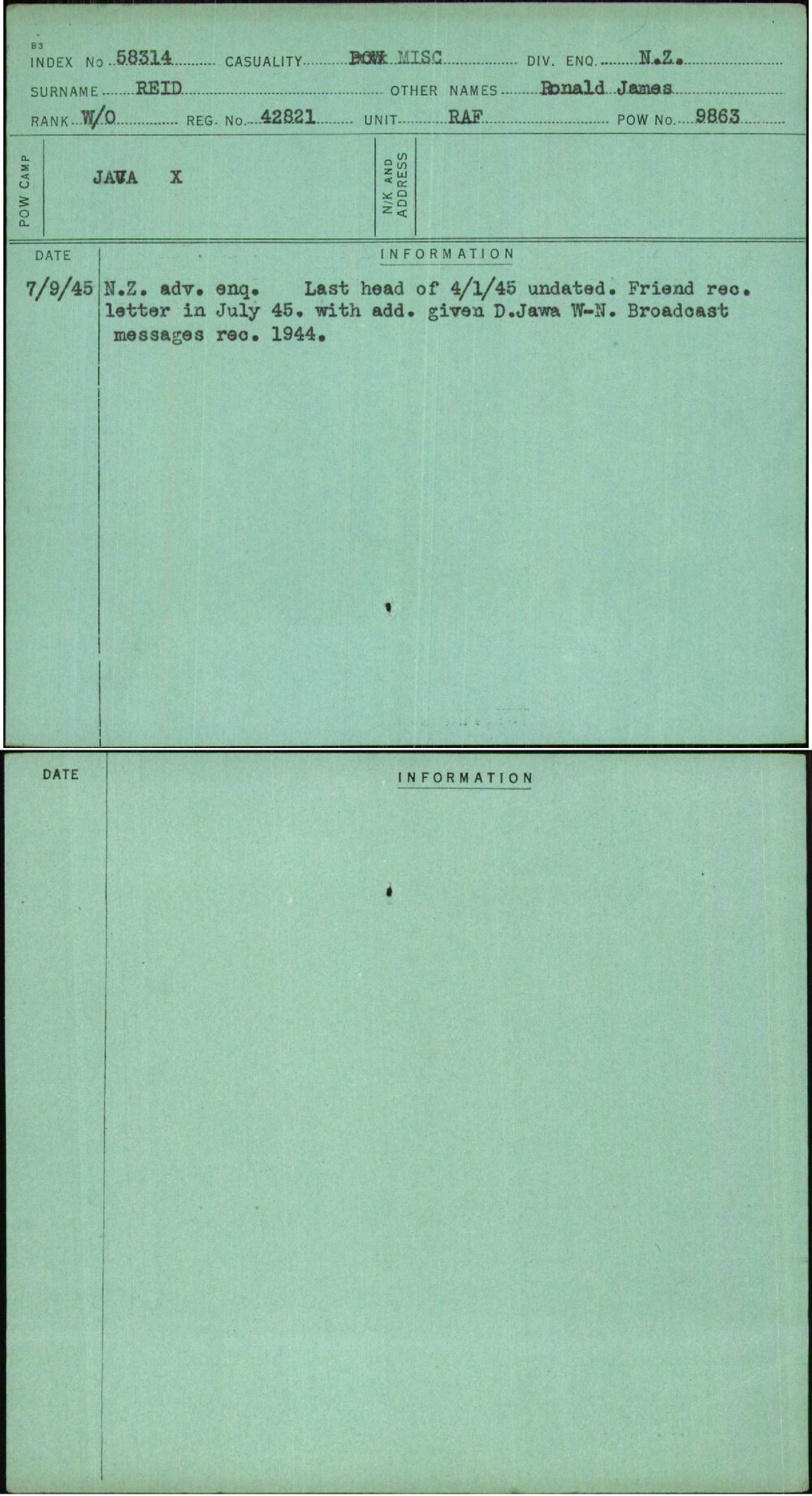 Reid, Ronald James, 42821