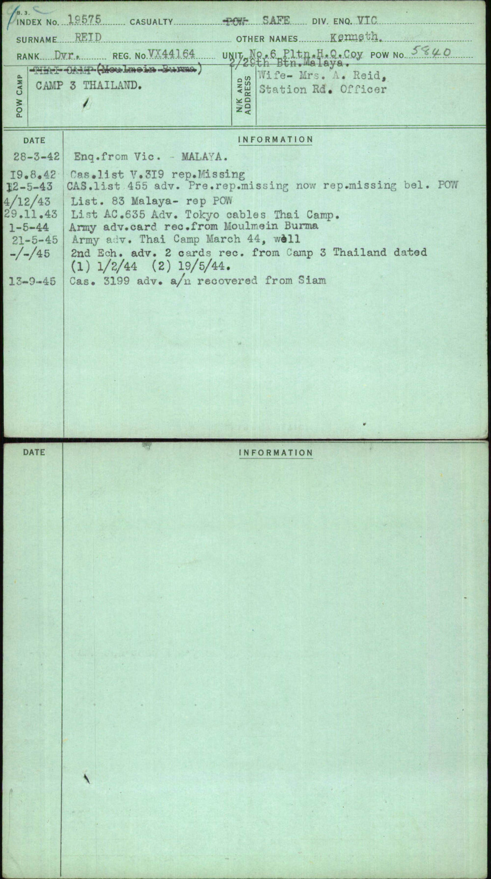 Reid, Kenneth, VX44164