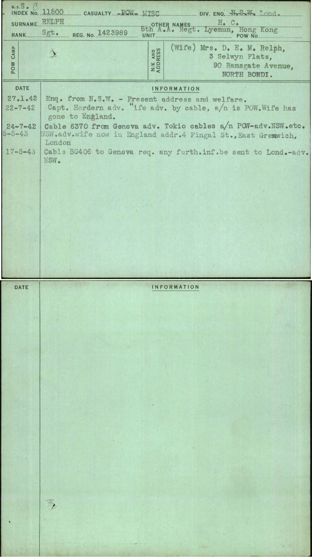 Relph, H C, 1423989