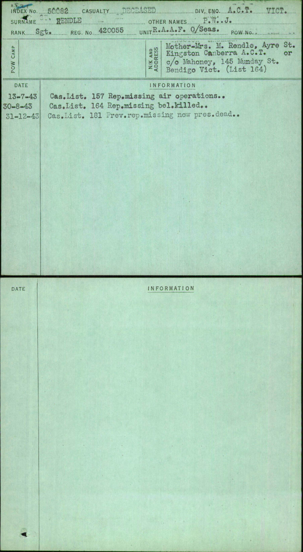 Rendle, P W J, 420055