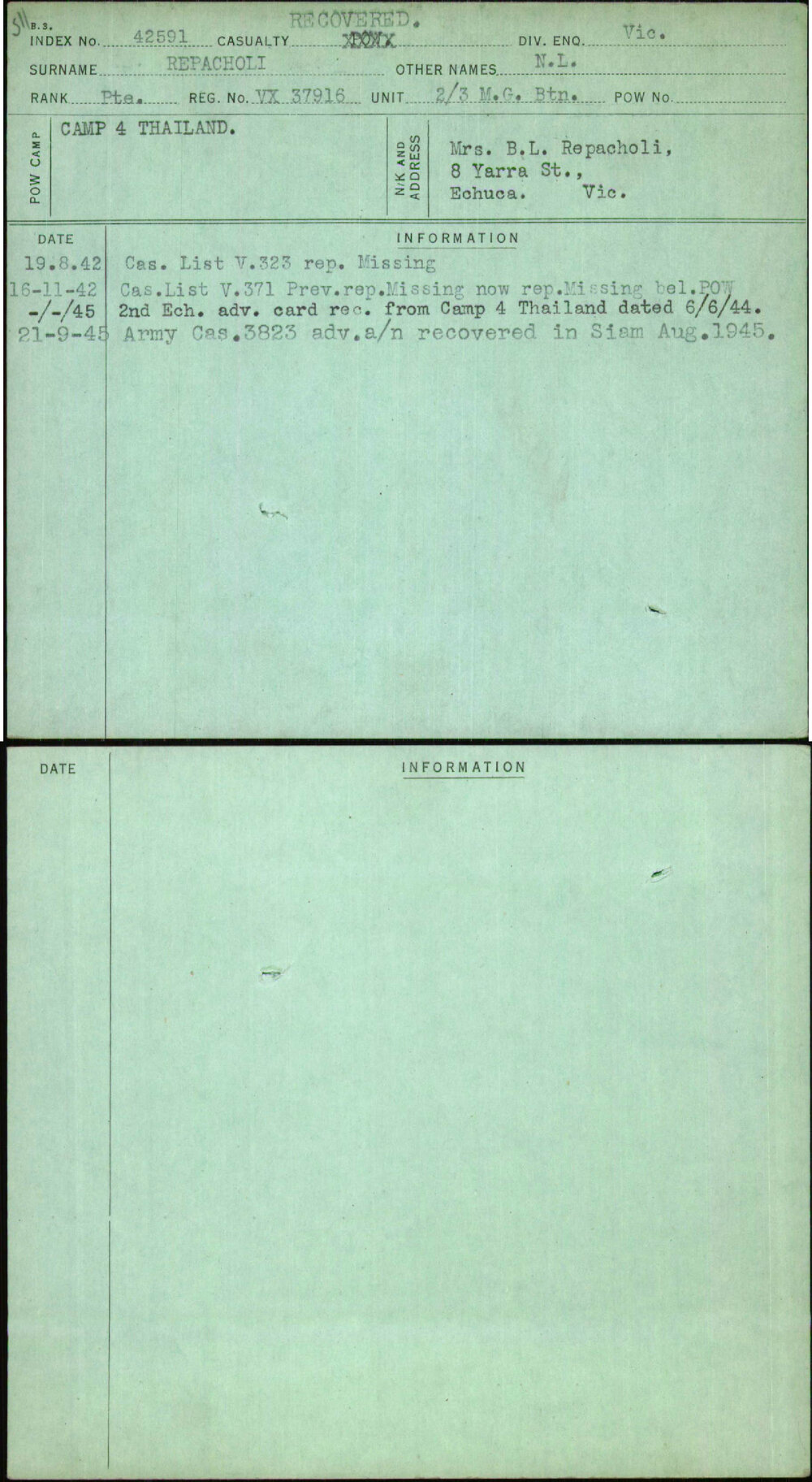 Repacholi, N L, VX37916