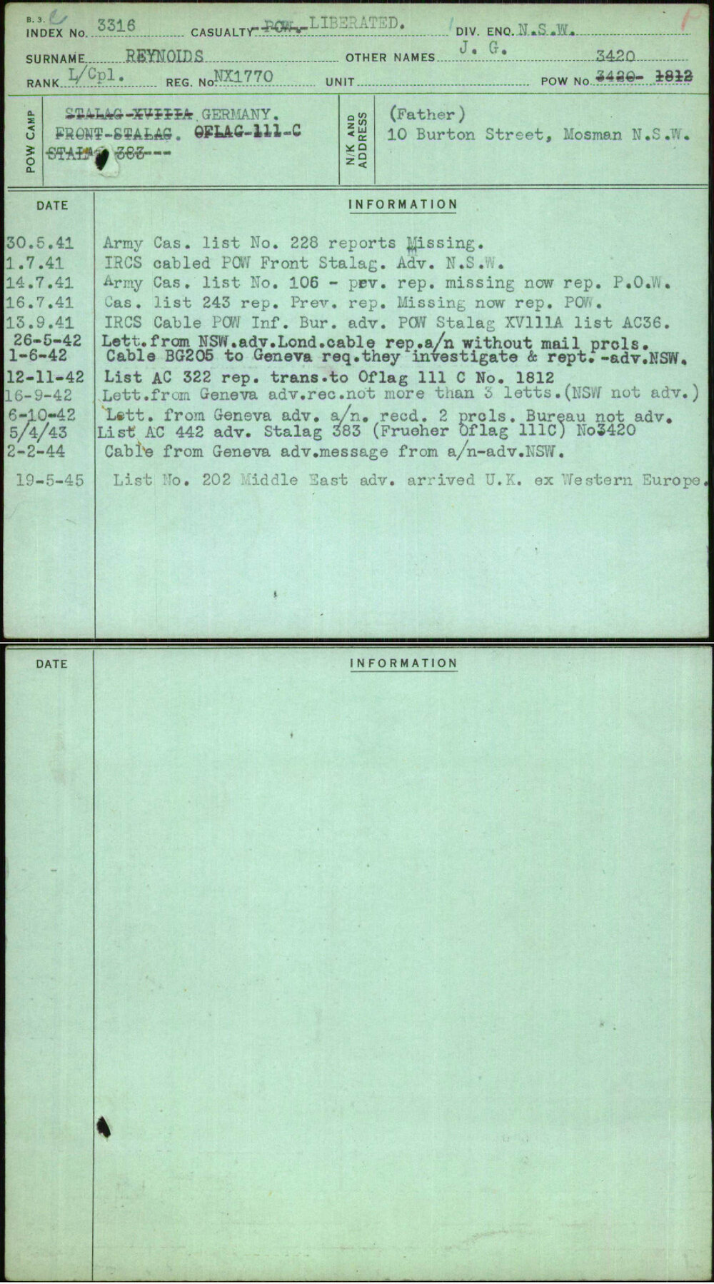 Reynolds, J G, NX1770