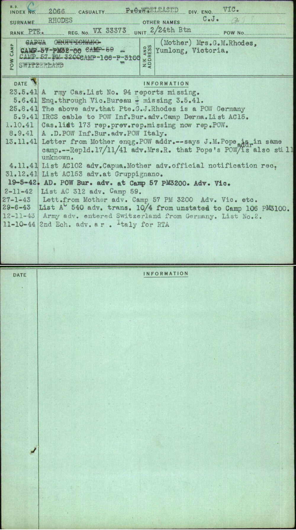 Rhodes, C J, VX33373