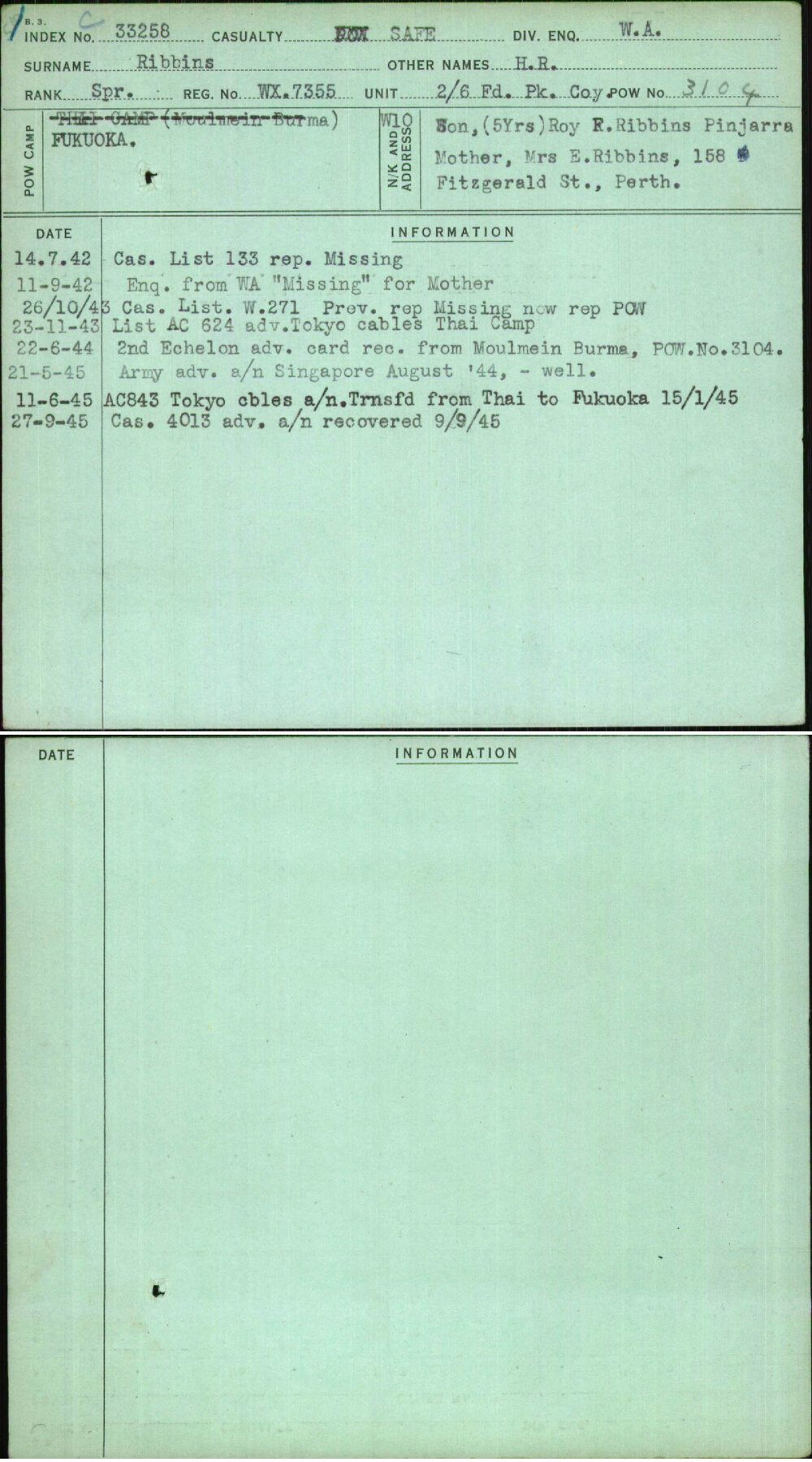 Ribbins, H R, WX7355