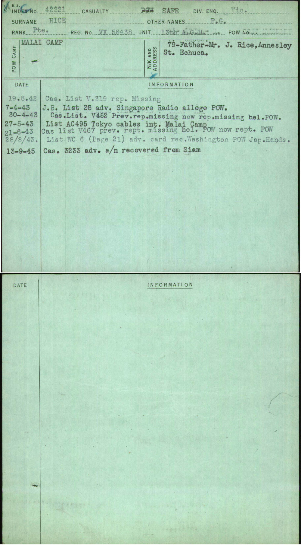 Rice, P G, VX56438