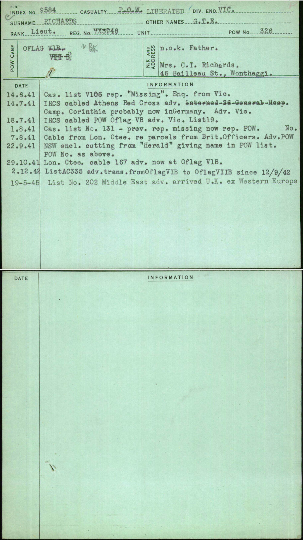 Richards, G T E, VX3948