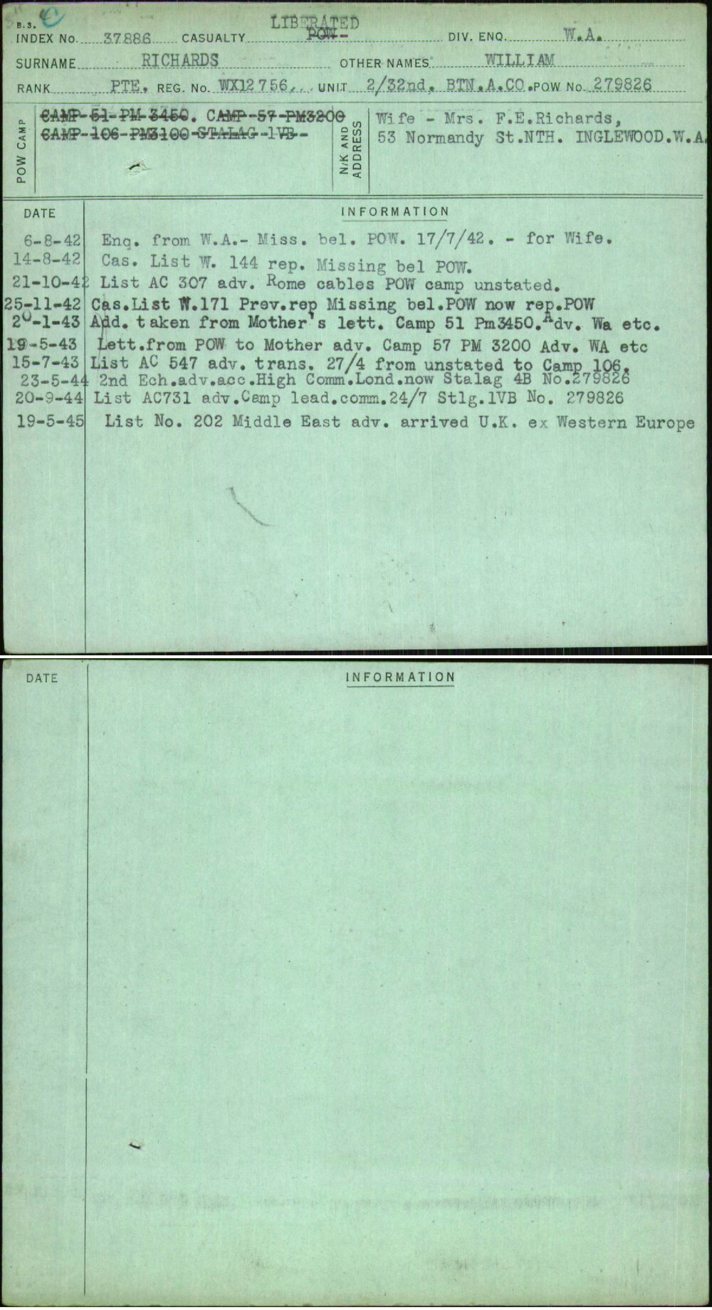 Richards, William, WX12756