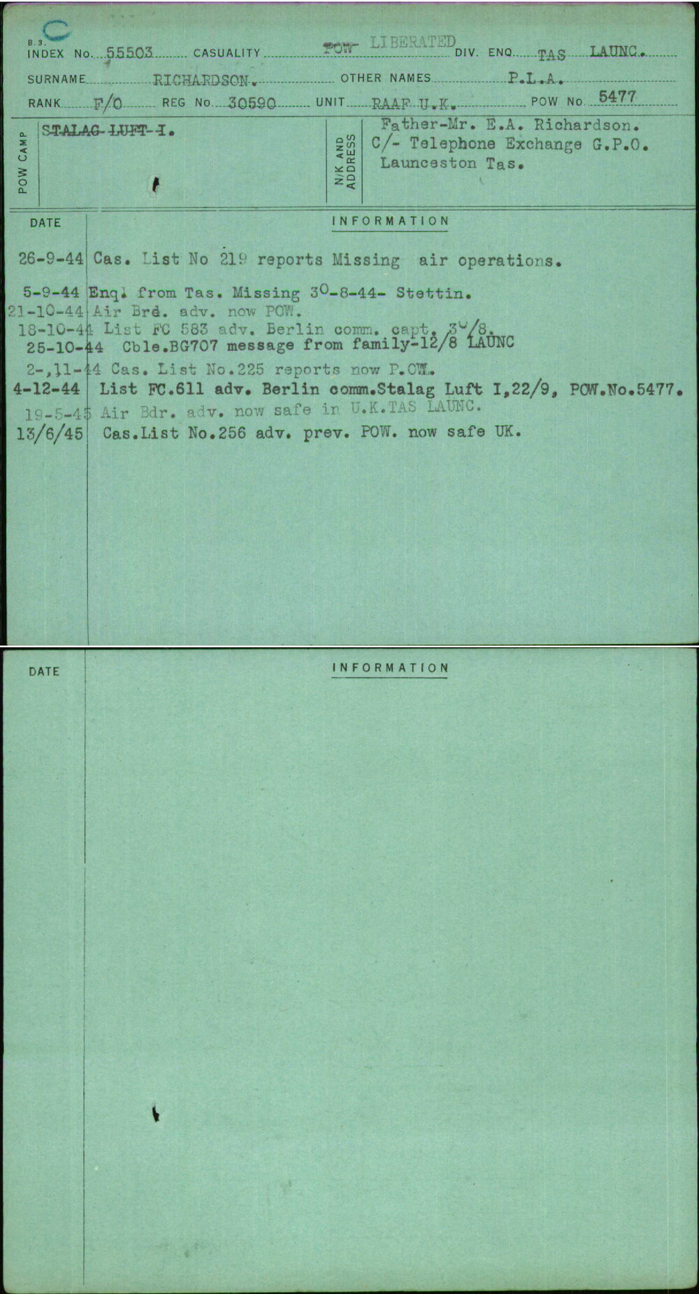 Richardson, P L A, 30590