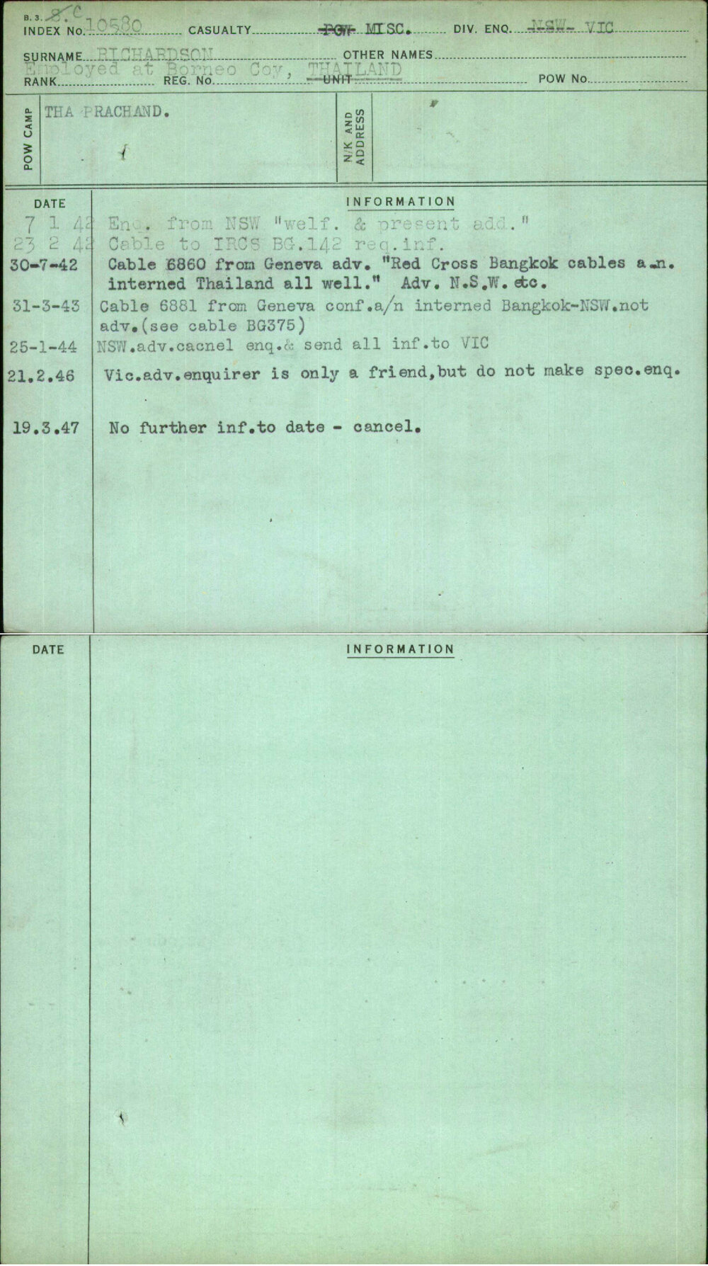 Richardson, [No Given Name], [No Service Number]