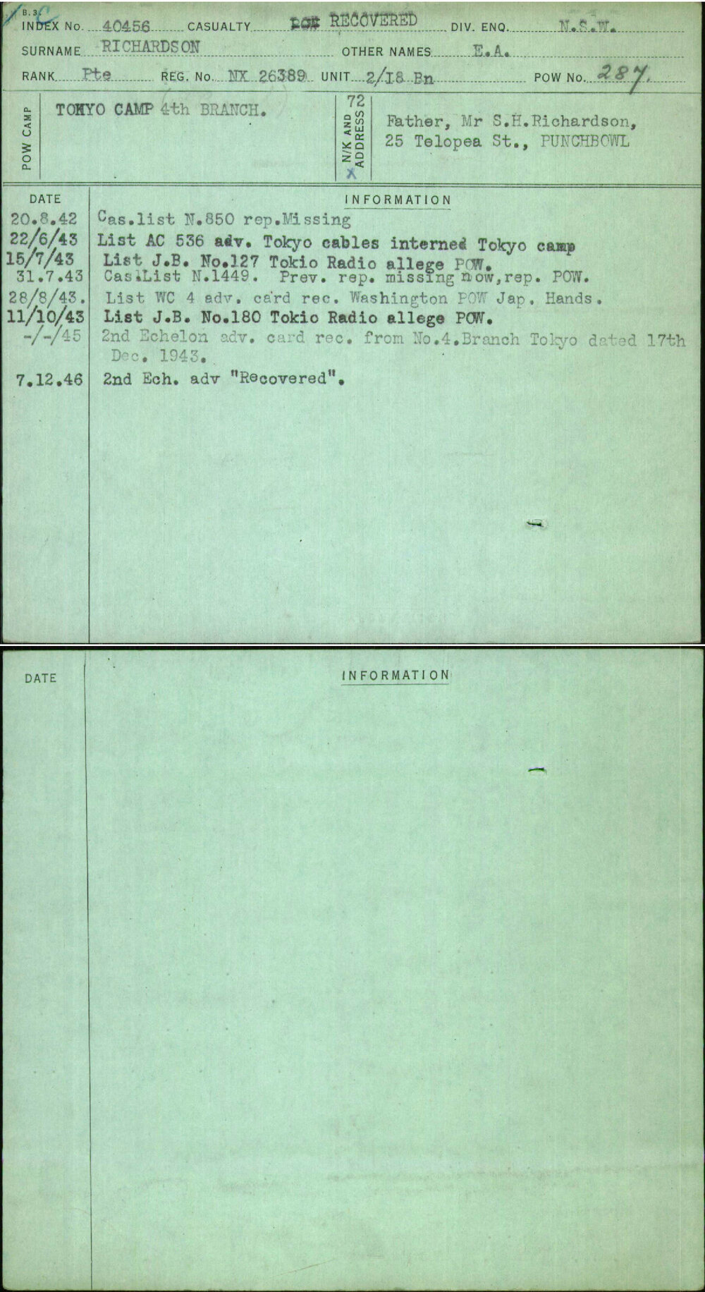 Richardson, E A, NX26389