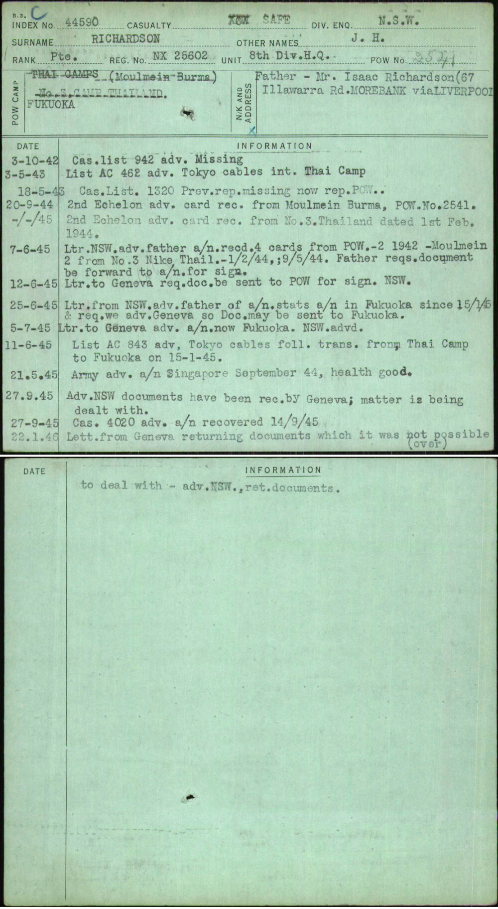 Richardson, J H, NX25602