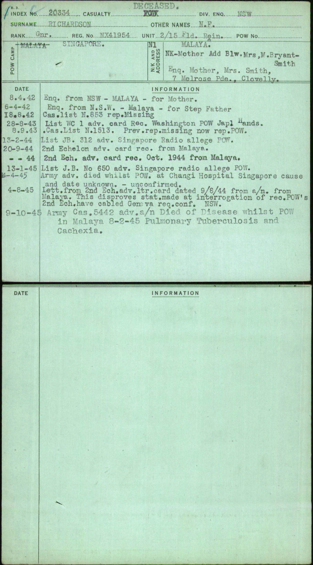 Richardson, N F, NX41954