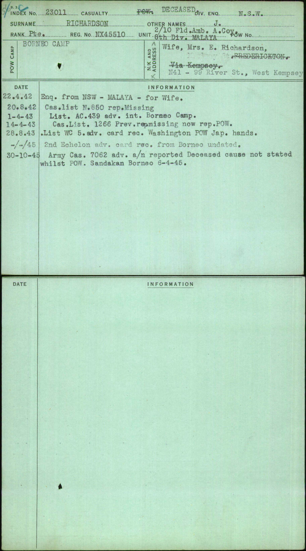 Richardson, J, NX45510