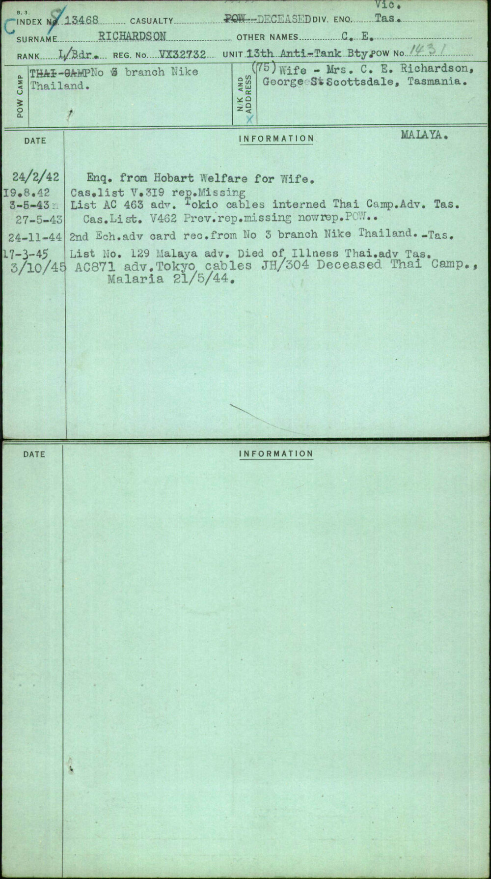 Richardson, C E, VX32732