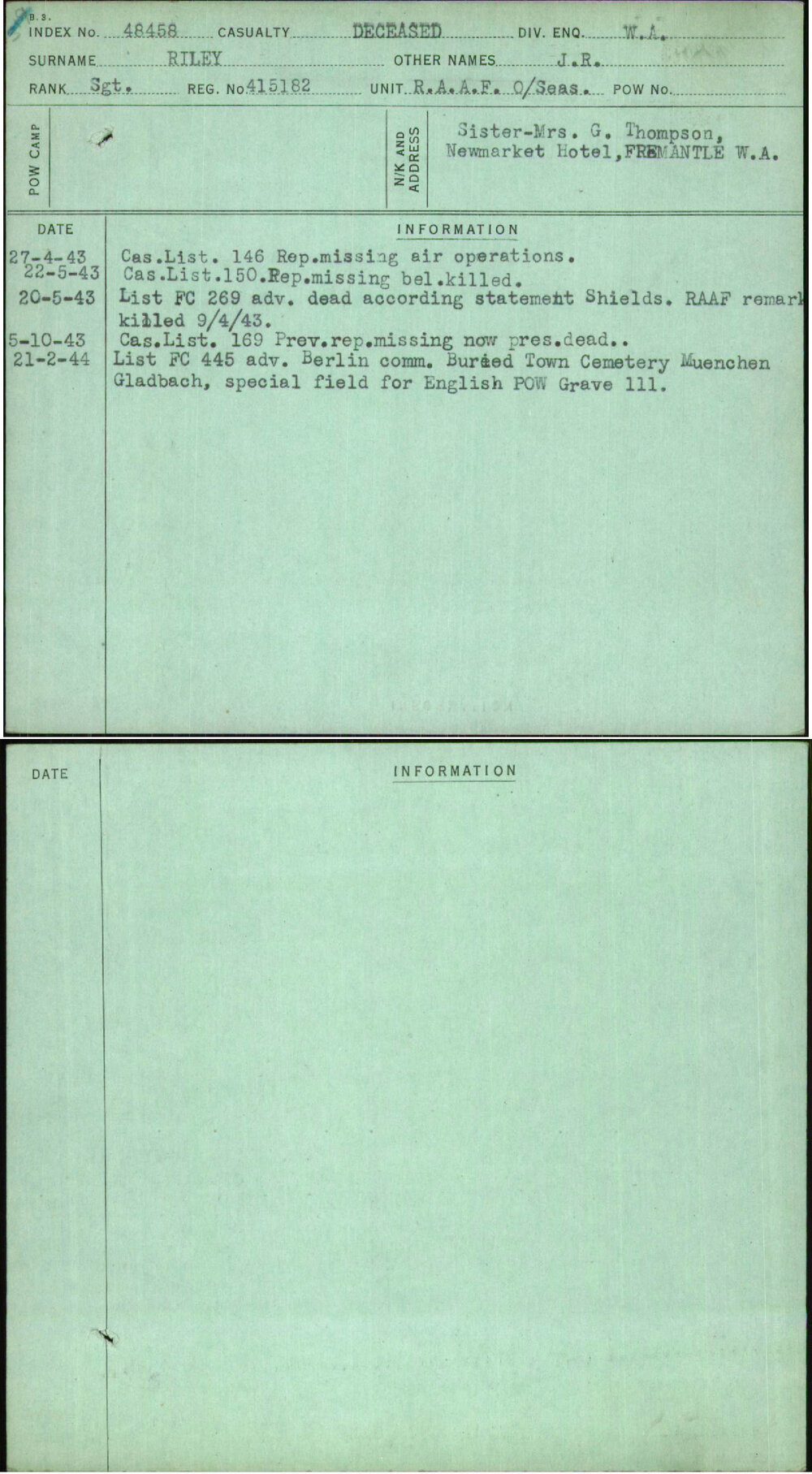 Riley, J R, 415182