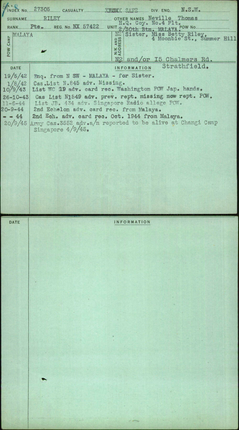 Riley, Neville Thomas, NX57422