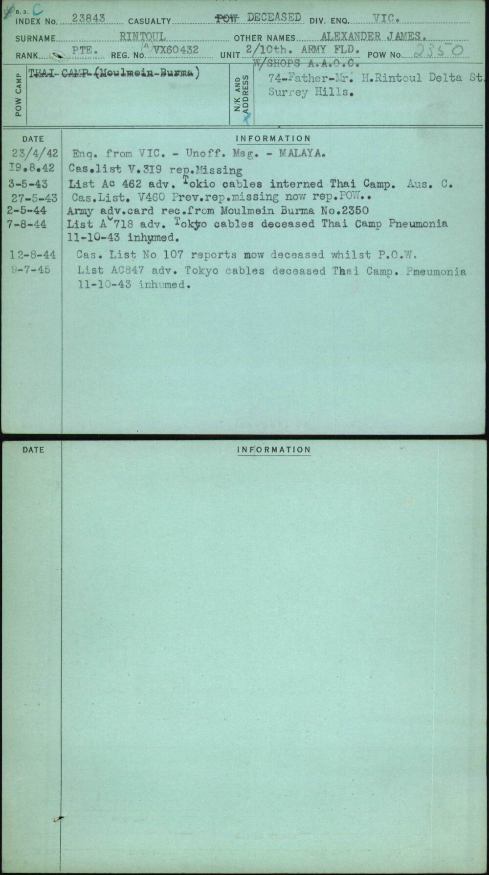 Rintoul, Alexander James, VX60432