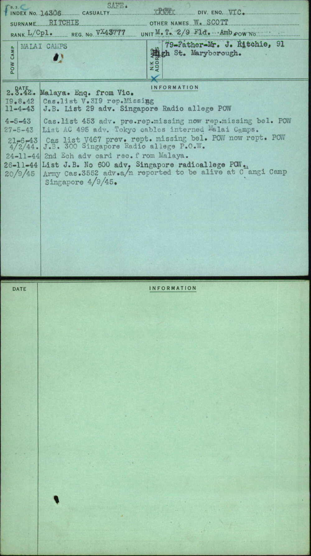 Ritchie, W Scott, VX43777