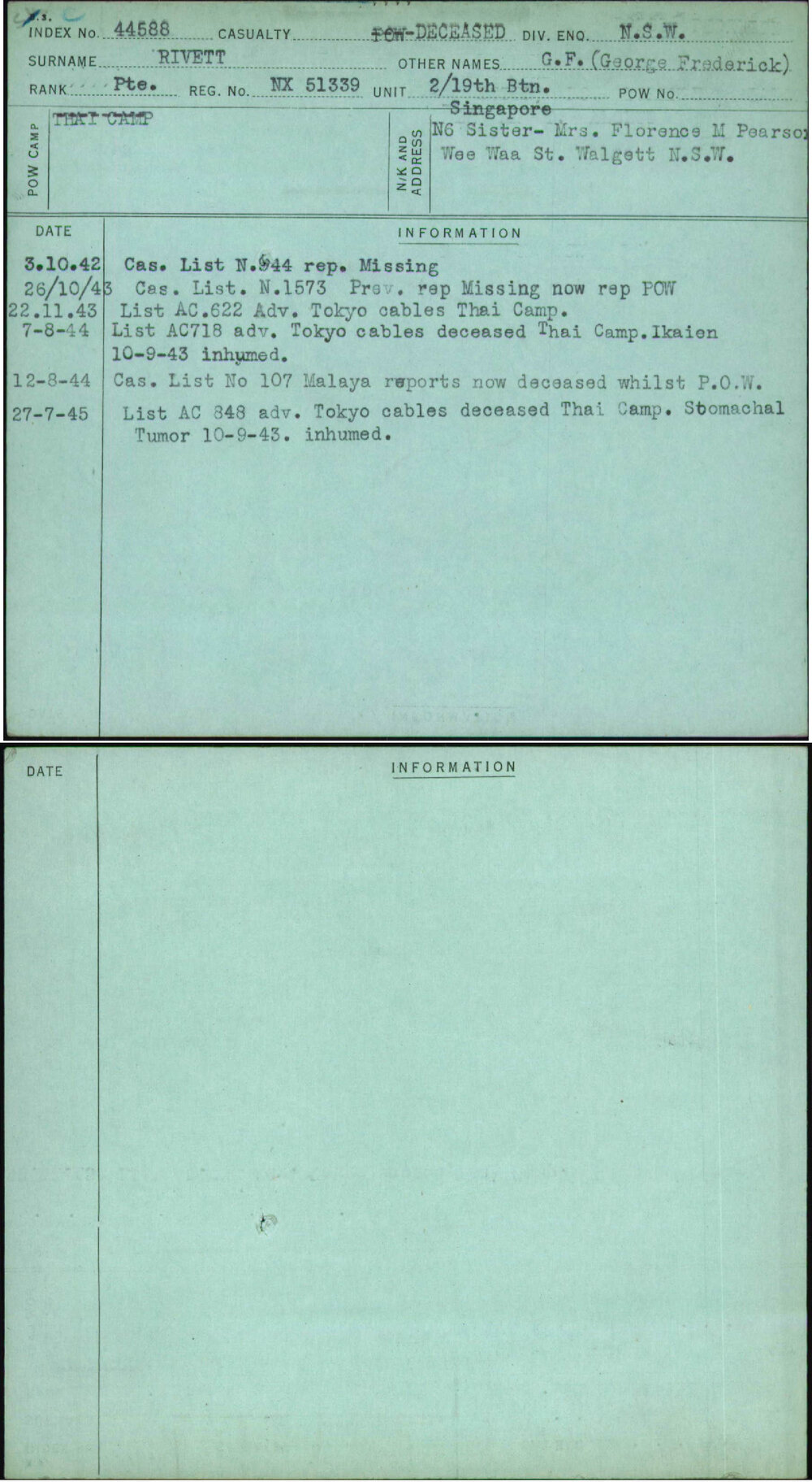 Rivett, G F (George Frederick), NX51339