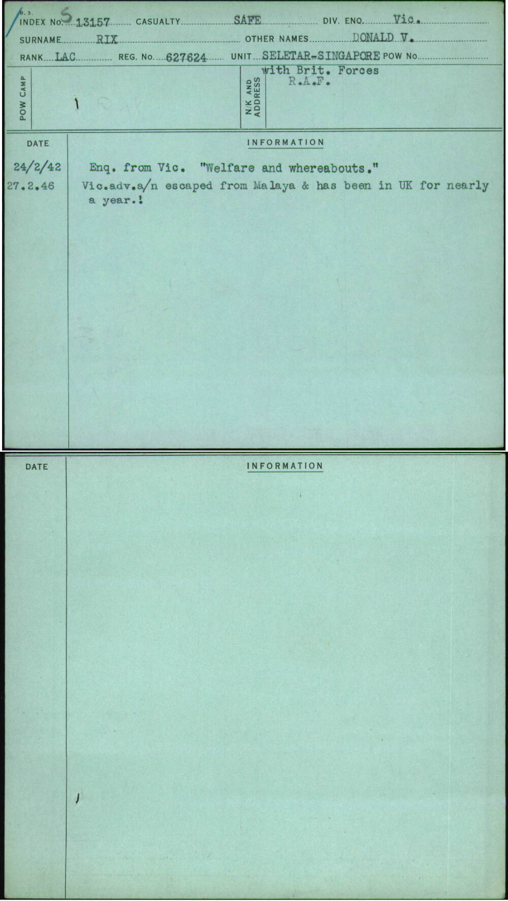 Rix, Donald V, 627624