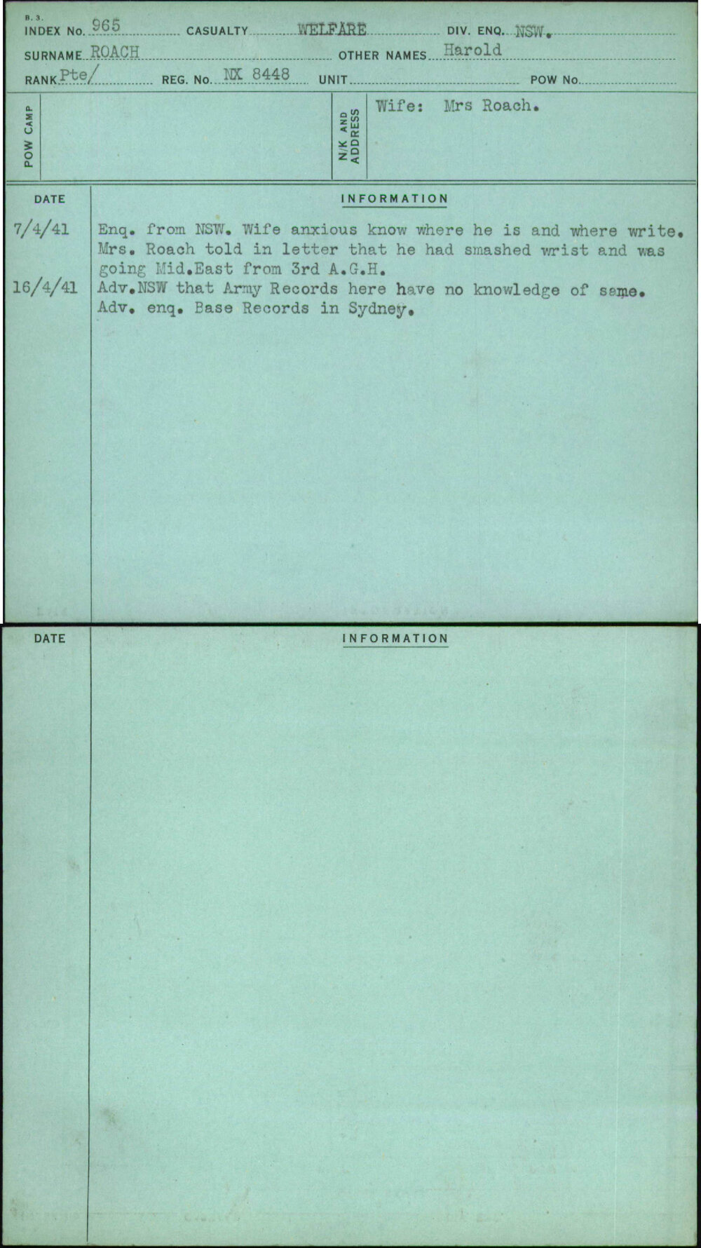 Roach, Harold, NX8448