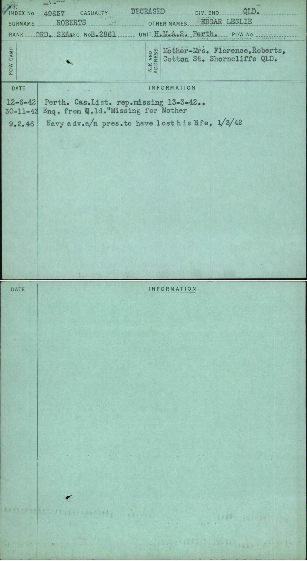 Roberts, Edgar Leslie, B2861