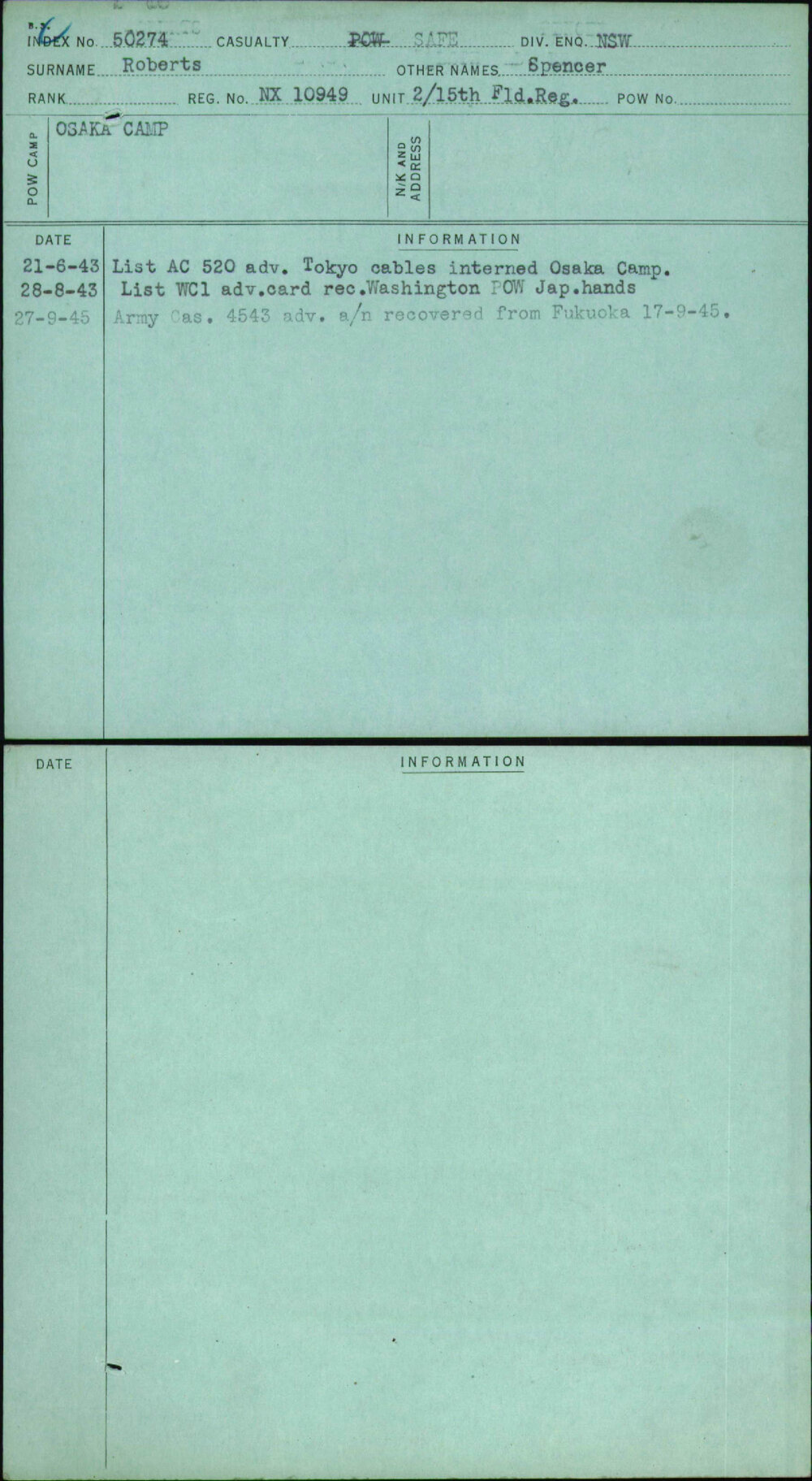 Roberts, Spencer, NX10949