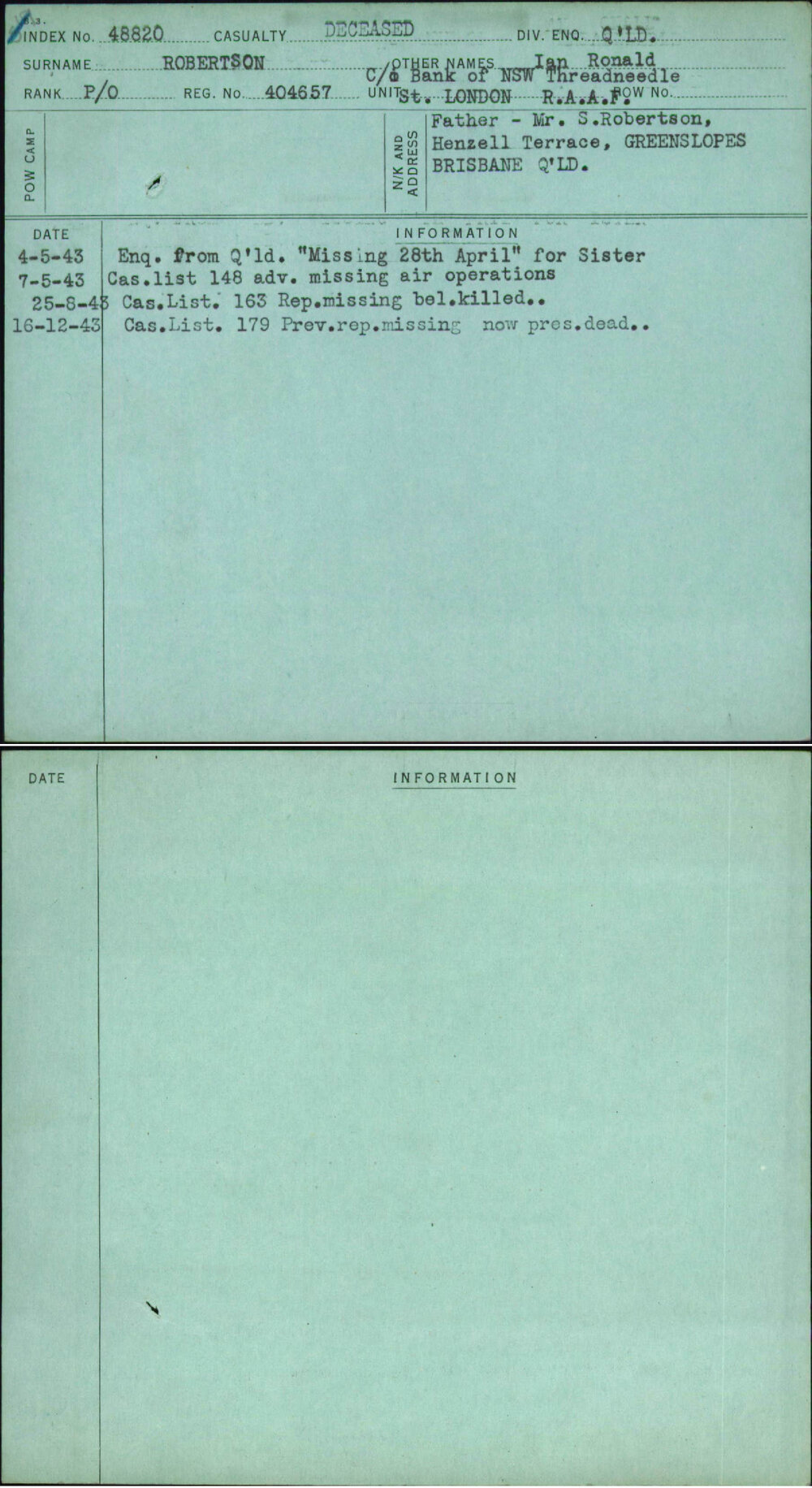 Robertson, Ian Ronald, 404657