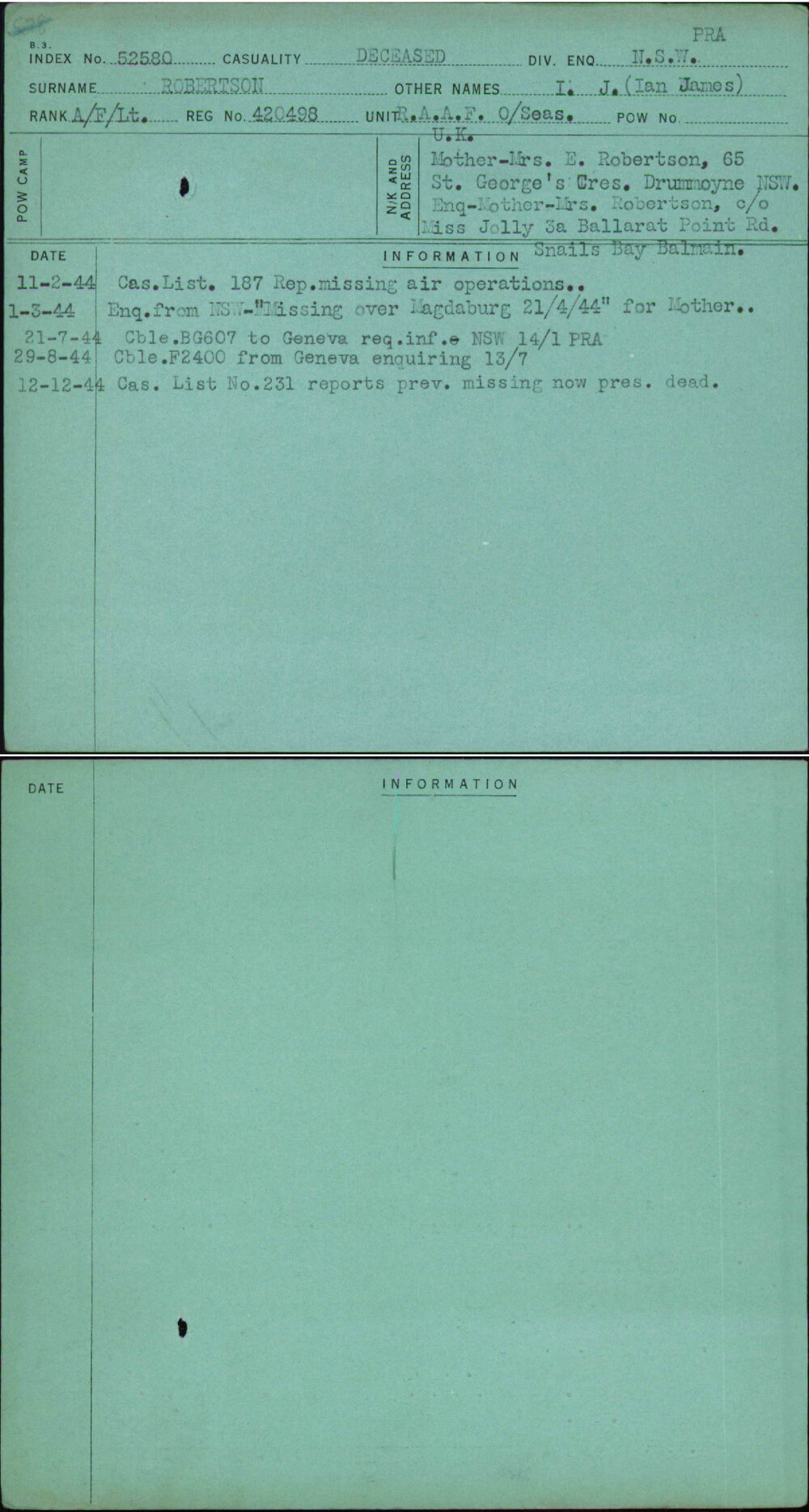 Robertson, I J (Ian James), 420498