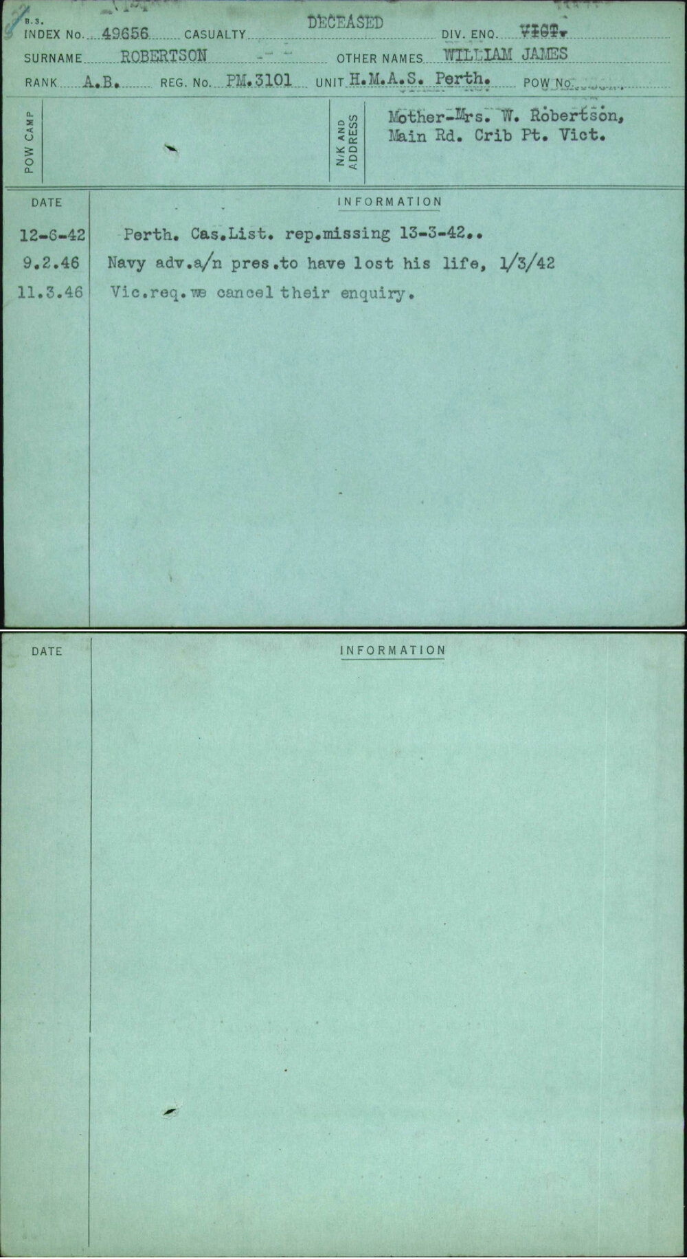 Robertson, William James, Pm3101