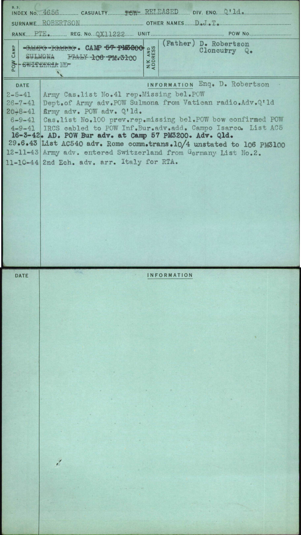 Robertson, D J T, QX11222