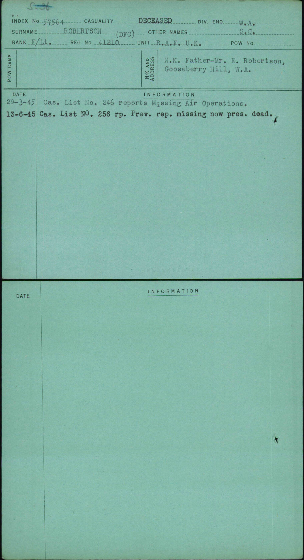 Robertson (Dfc), S G, 41210