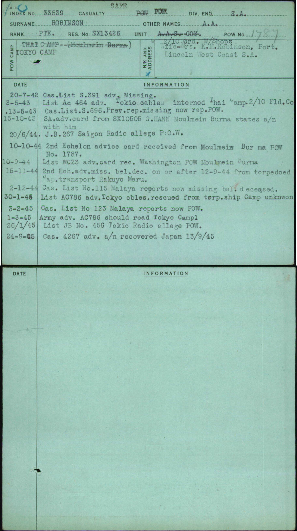 Robinson, A A, SX13426