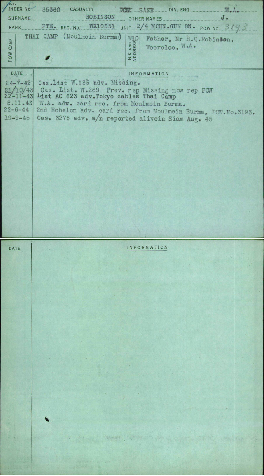 Robinson, J, WX10351