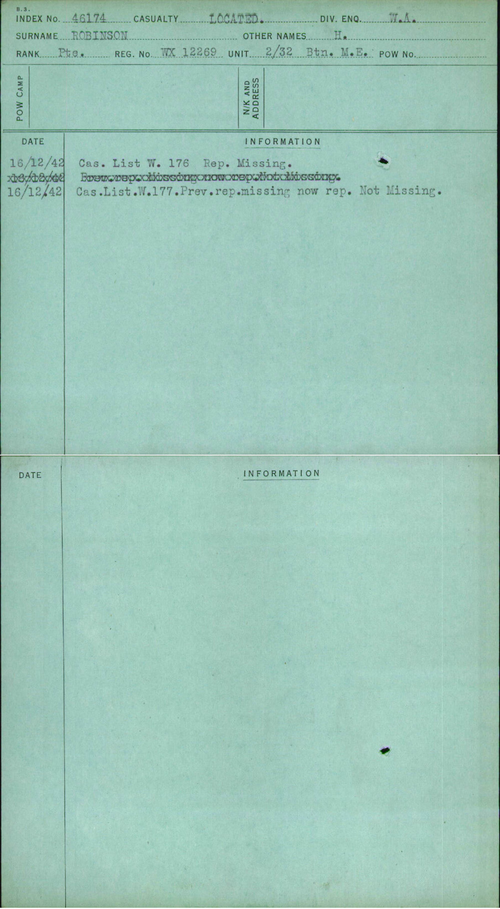 Robinson, H, WX12269