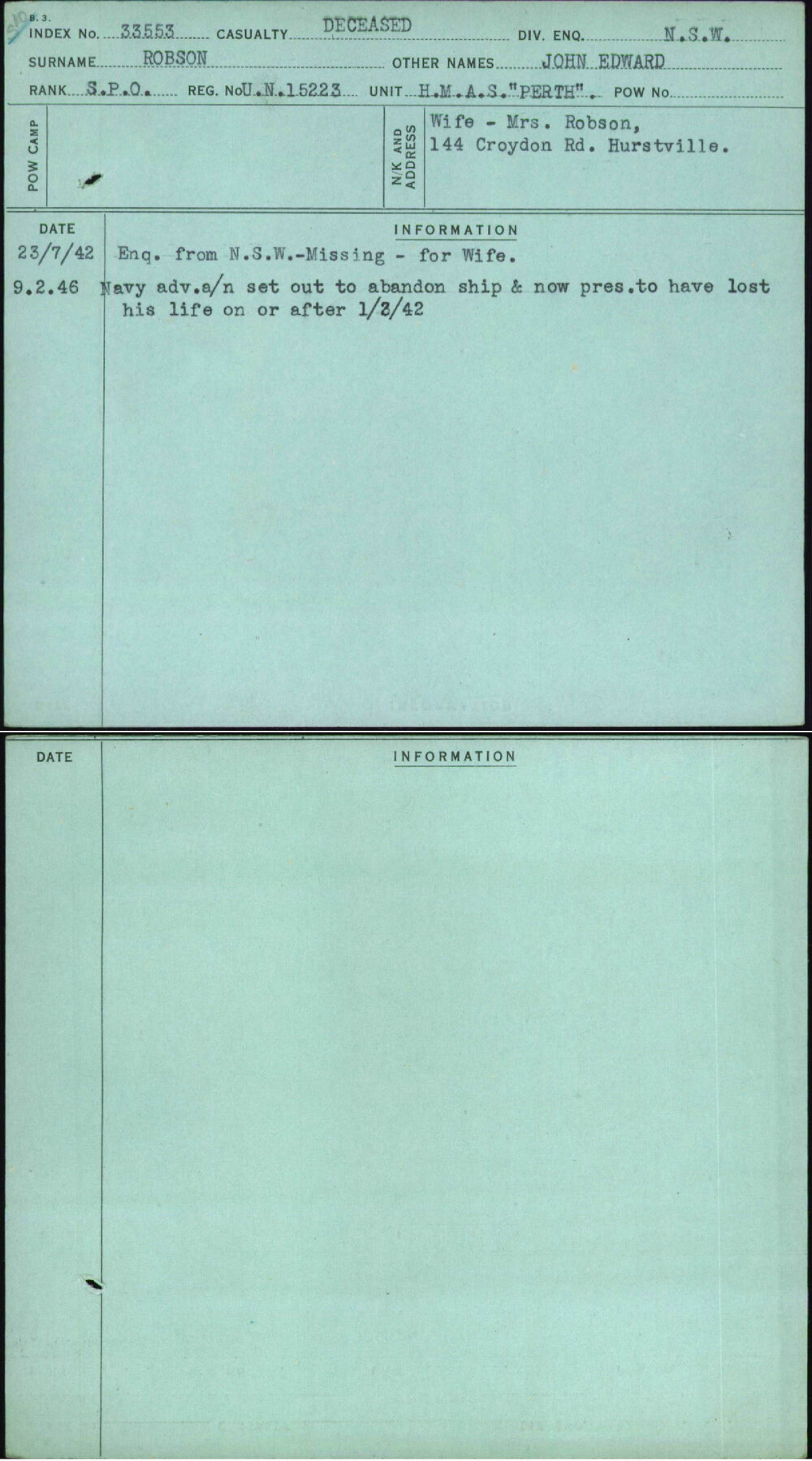 Robson, John Edward, Un15223