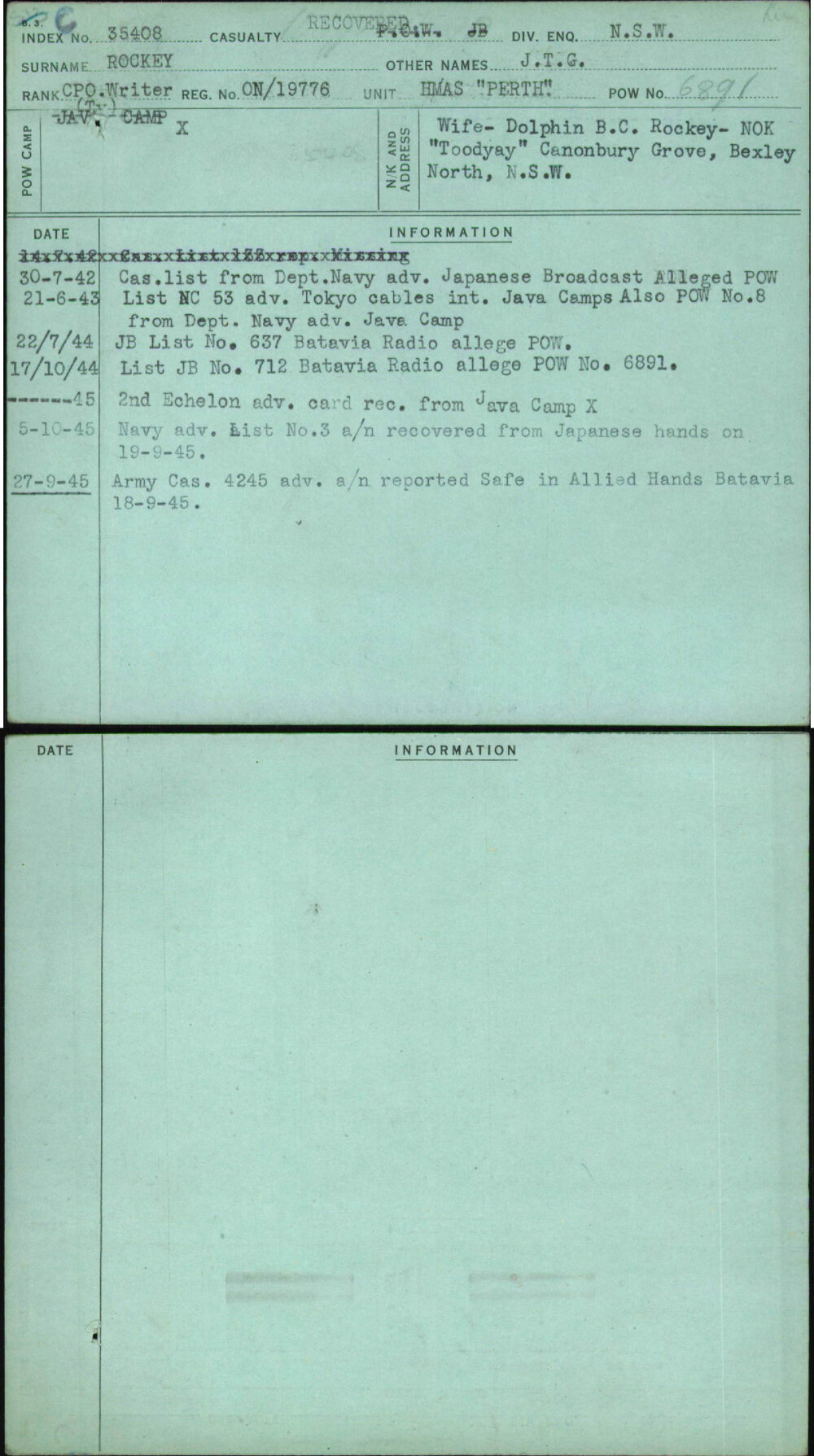 Rockey, J T G, On-19776