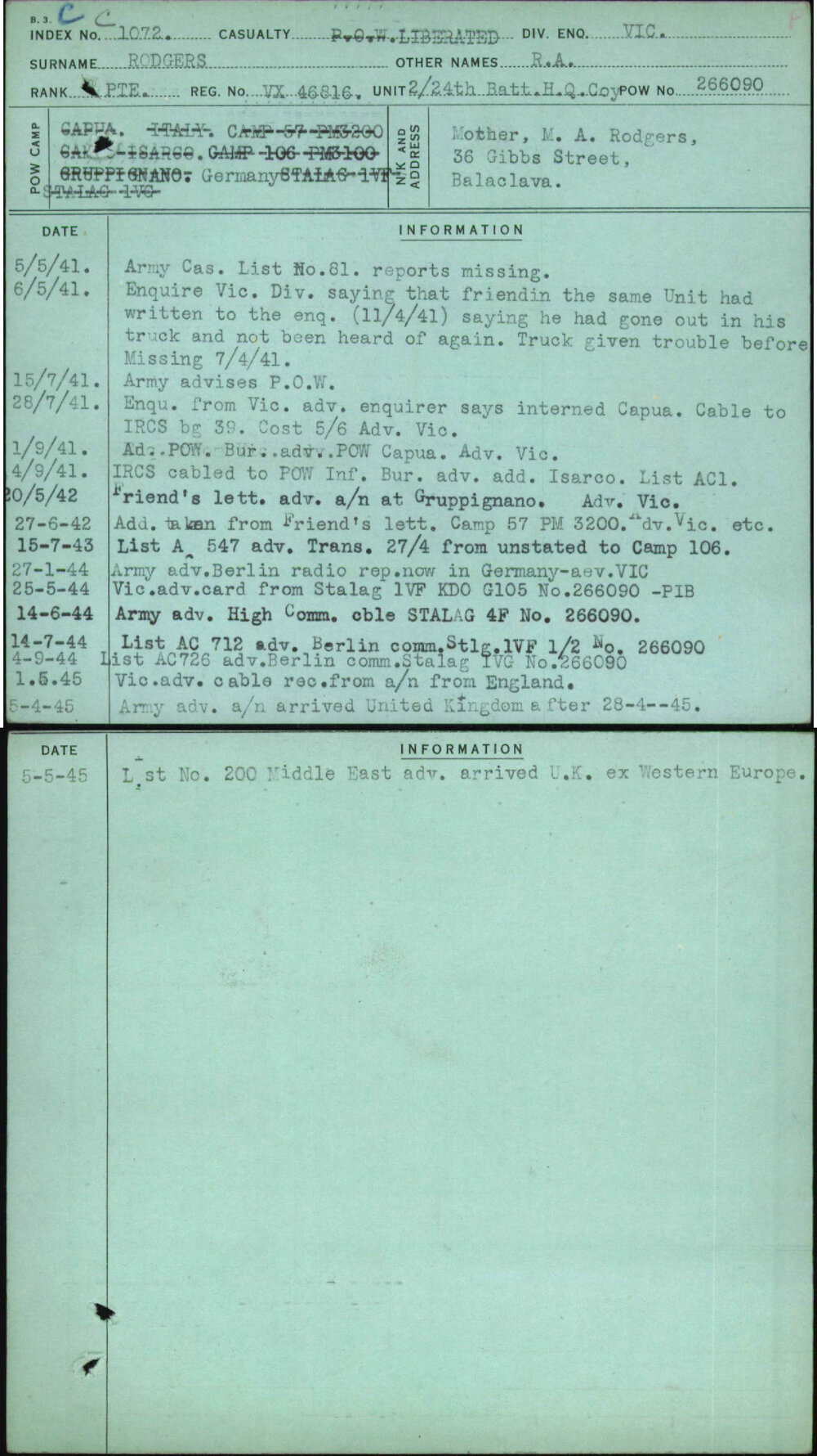 Rodgers, R A, VX46816