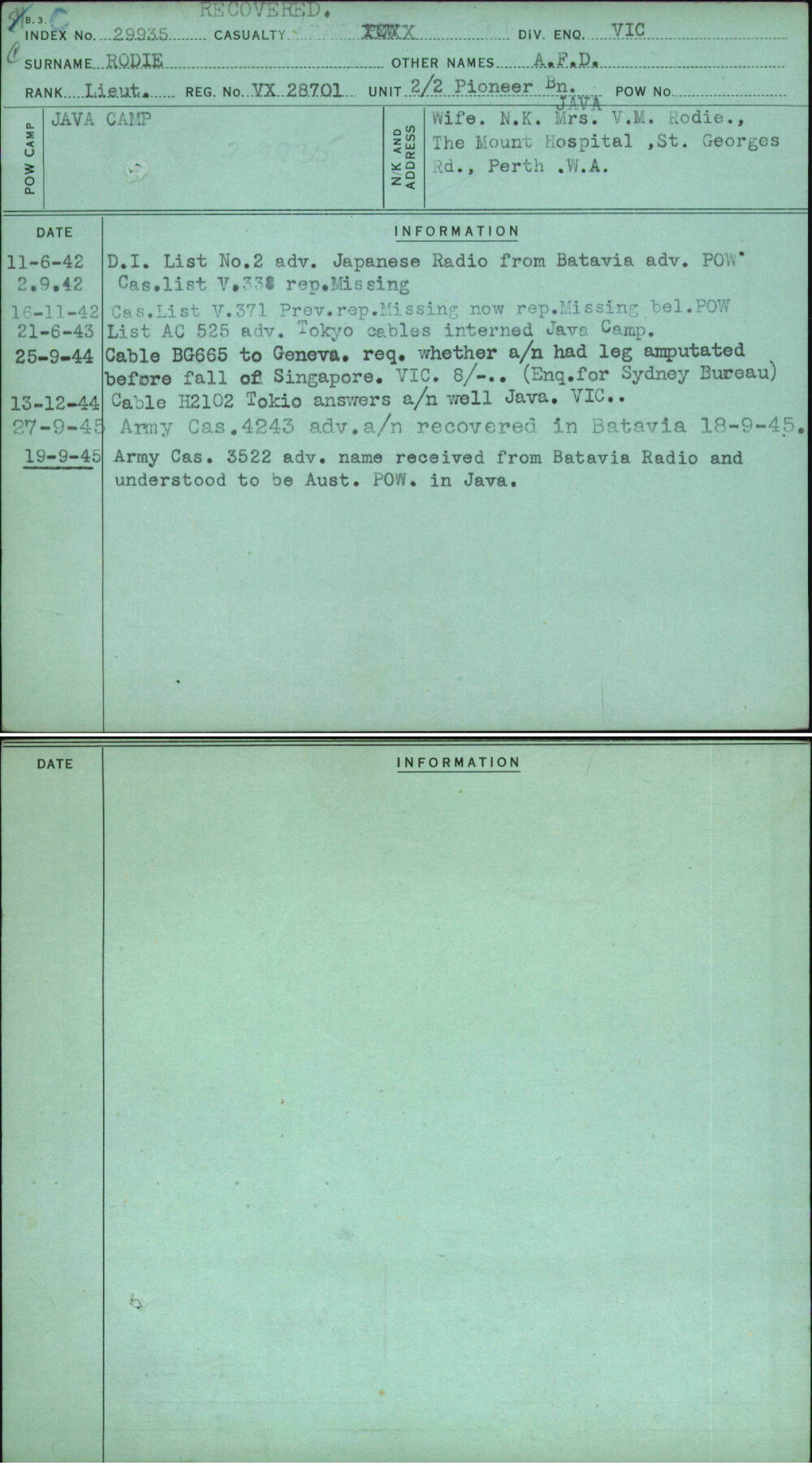 Rodie, A F D, VX28701