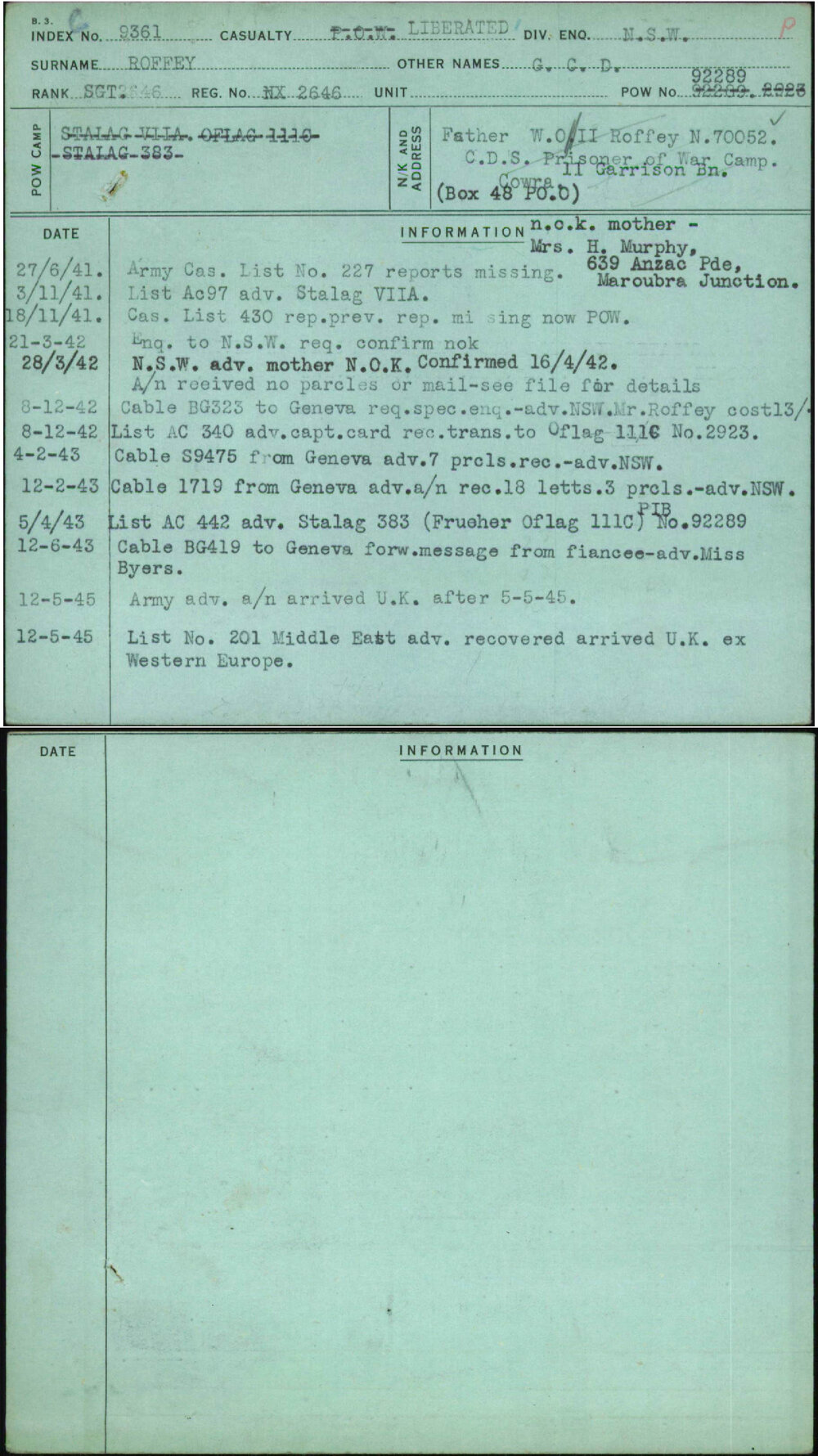 Roffey, G C D, NX2646