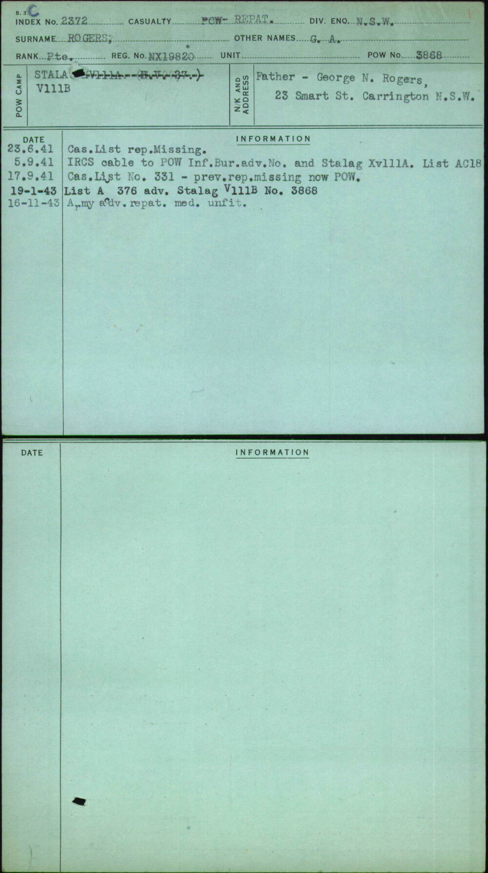 Rogers, G A, NX19820